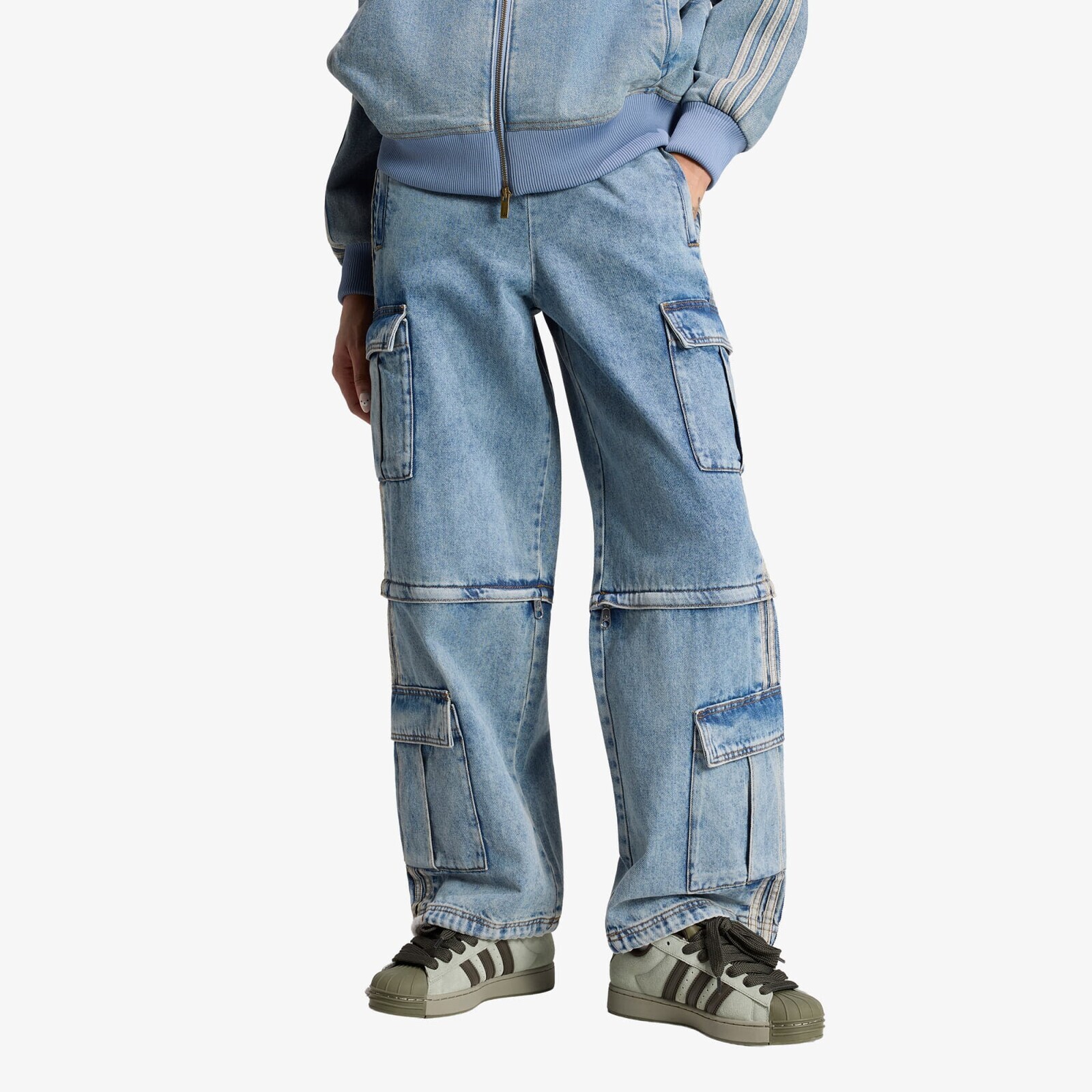 Kalhoty adidas Mid Rise 2-in-1 Denim Pant Worn Blue Denim S