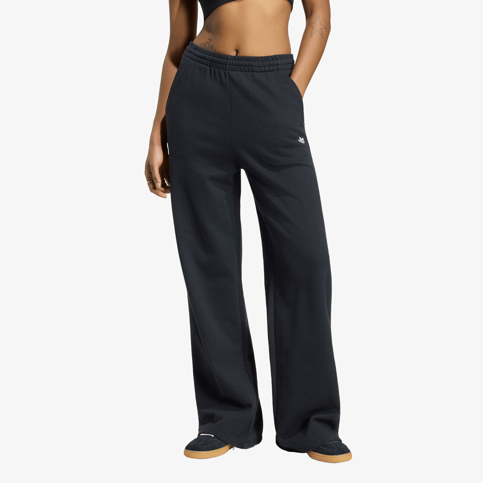 Tepláky adidas Essentials Wide Leg French Terry Pants Black S