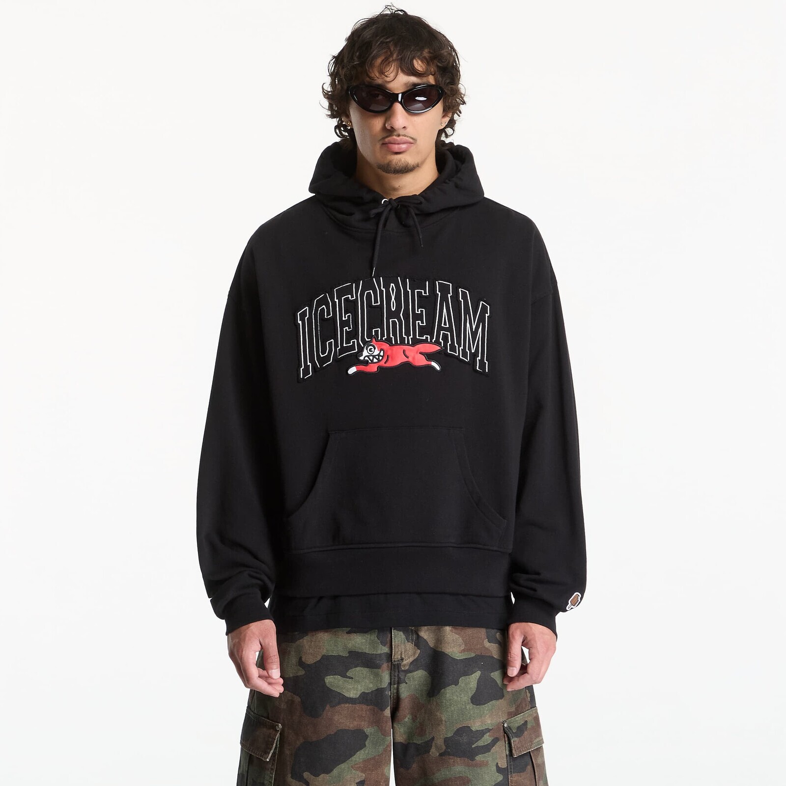Mikina Billionaire Boys Club Icecream College Applique Running Dog Popover Hood Black XL