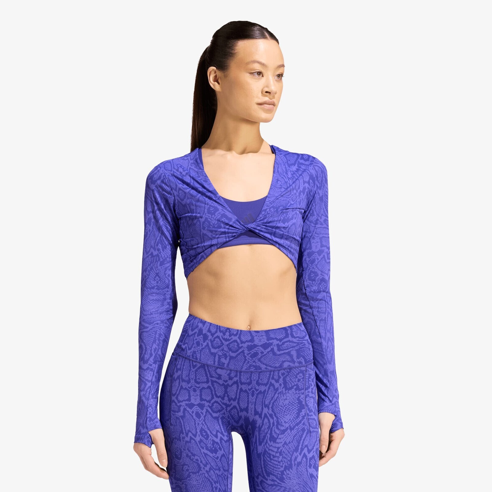 Tričko adidas Primelift Workout Snake Twist Reversible Long Sleeve Solar Purple/ Pure Purple S