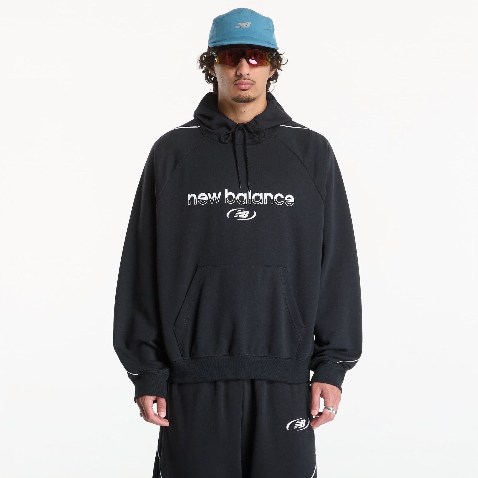 Mikina New Balance Trackside French Terry Hoodie Black XL