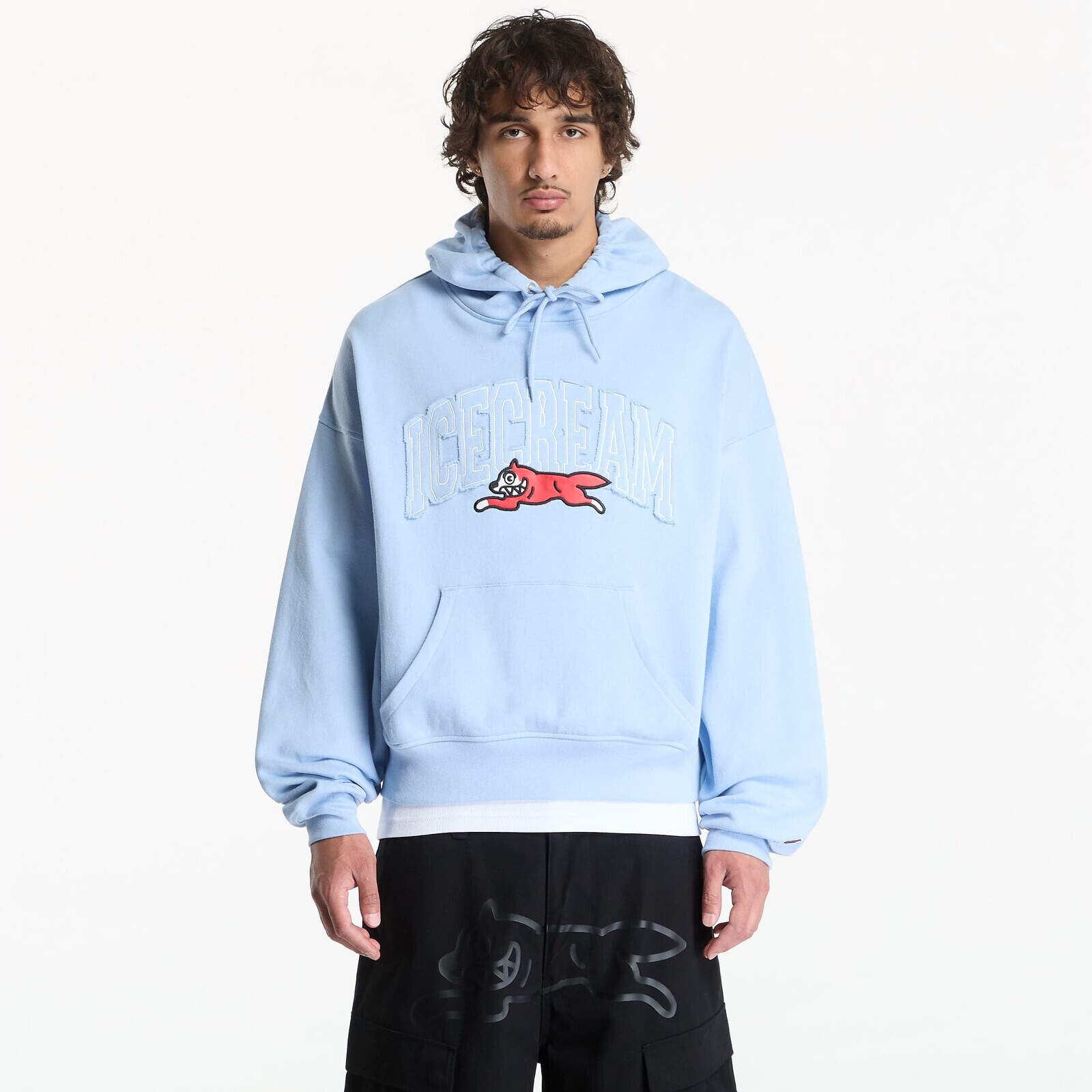 Mikina Billionaire Boys Club Icecream College Applique Running Dog Popover Hood Light Blue M