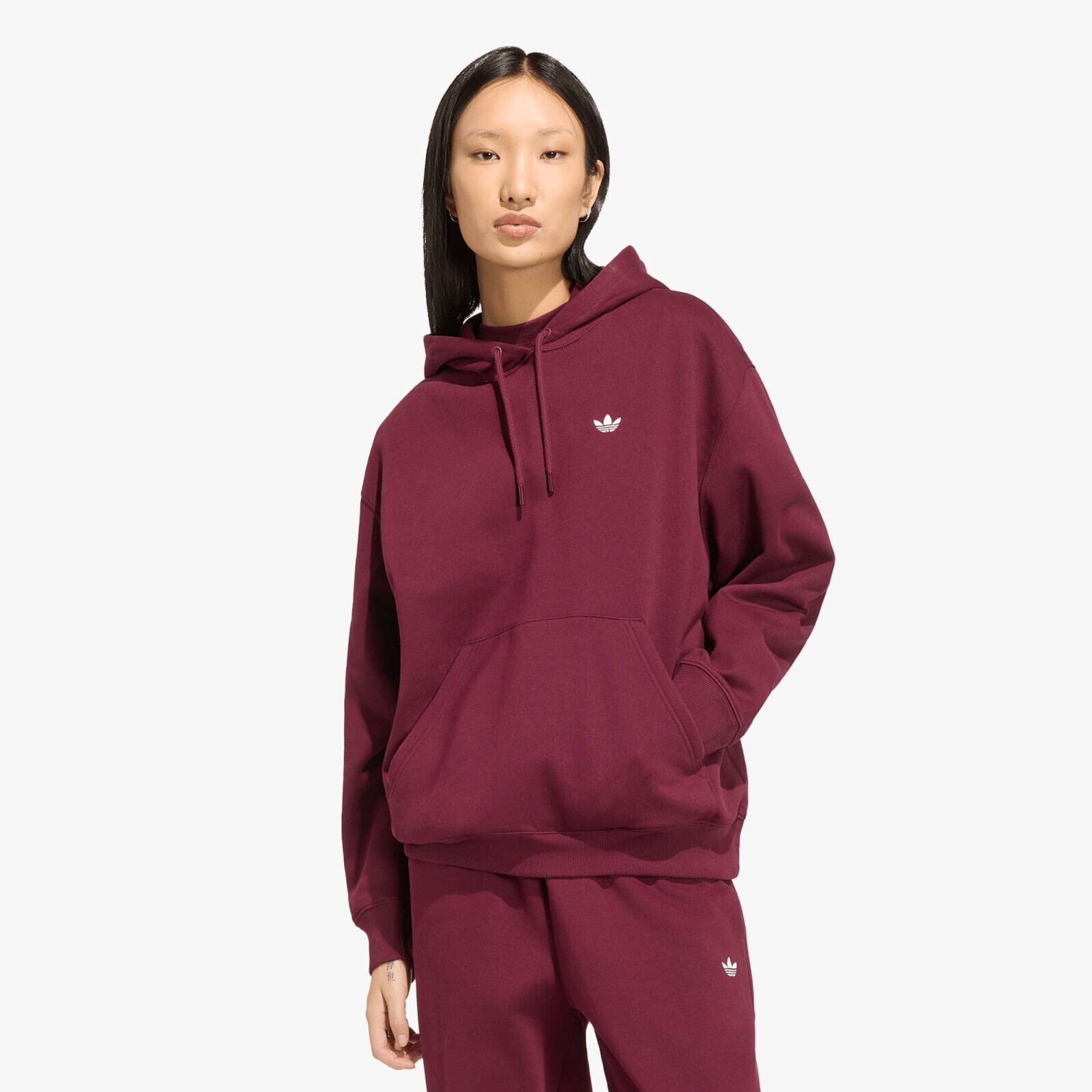 Mikina adidas Essentials Oversized Fleece Hoodie Maroon L