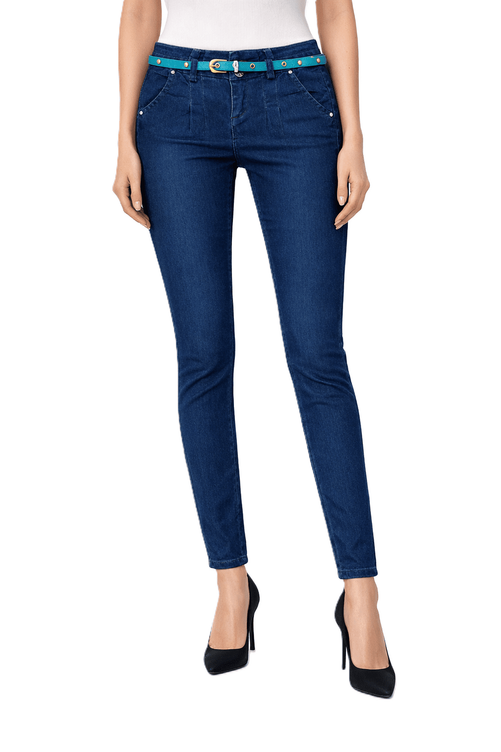 Trang jeans - dámske skinny džínsy s opaskom