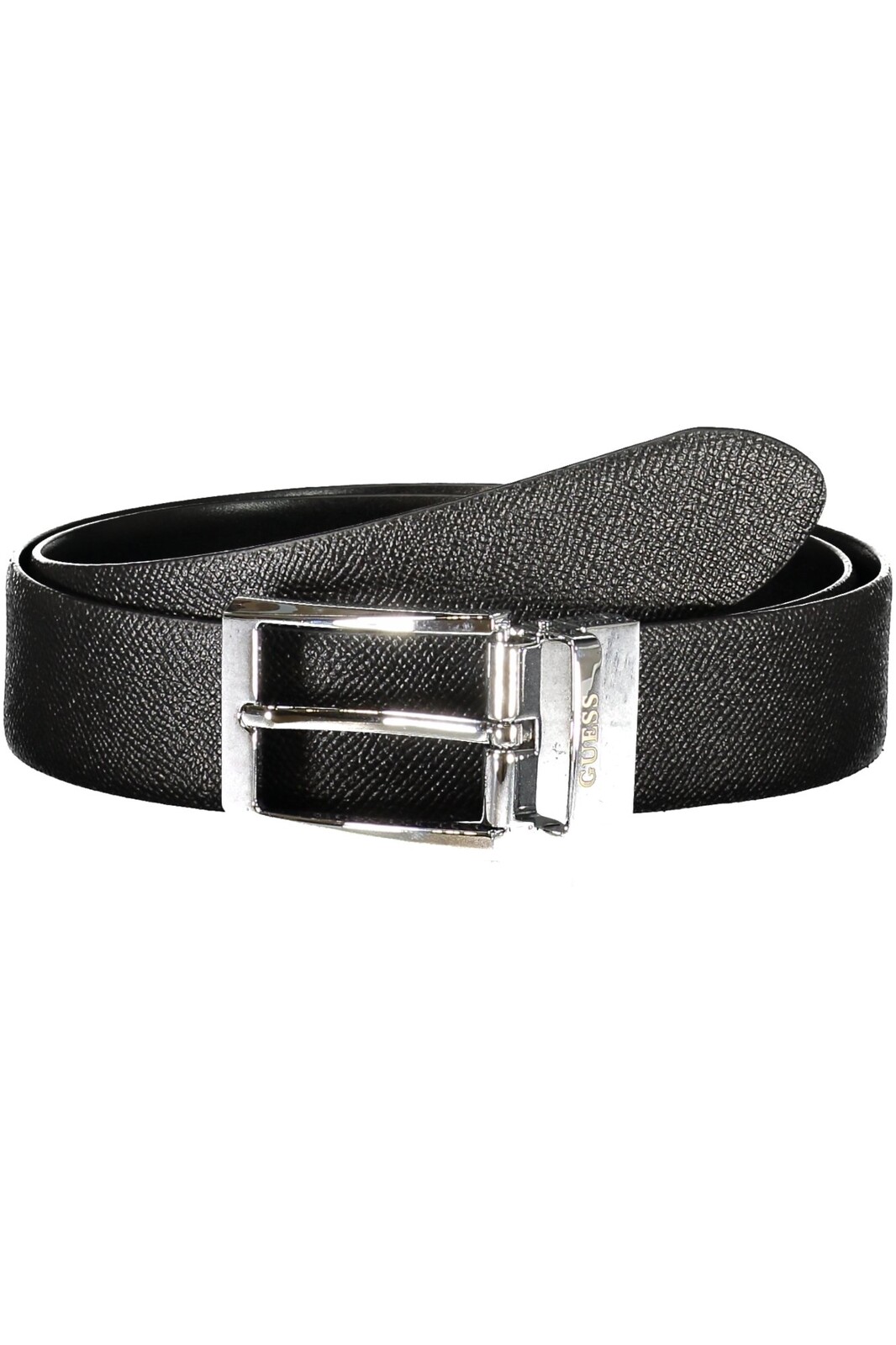 Čierny kožený opasok GUESS JEANS