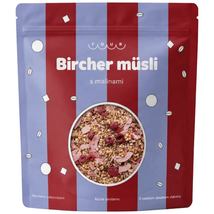 Four bircher müsli by karolína fourová 300 g - malina