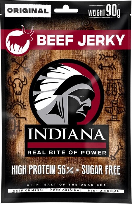 Indiana jerky sušené mäso 90 g - hovězí original prešla dmt 6.2026