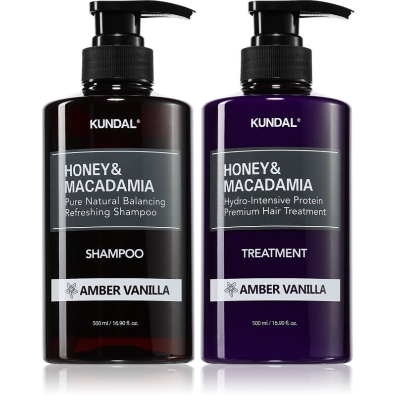 KUNDAL Honey & Macadamia Amber Vanilla sada pre suché a poškodené vlasy