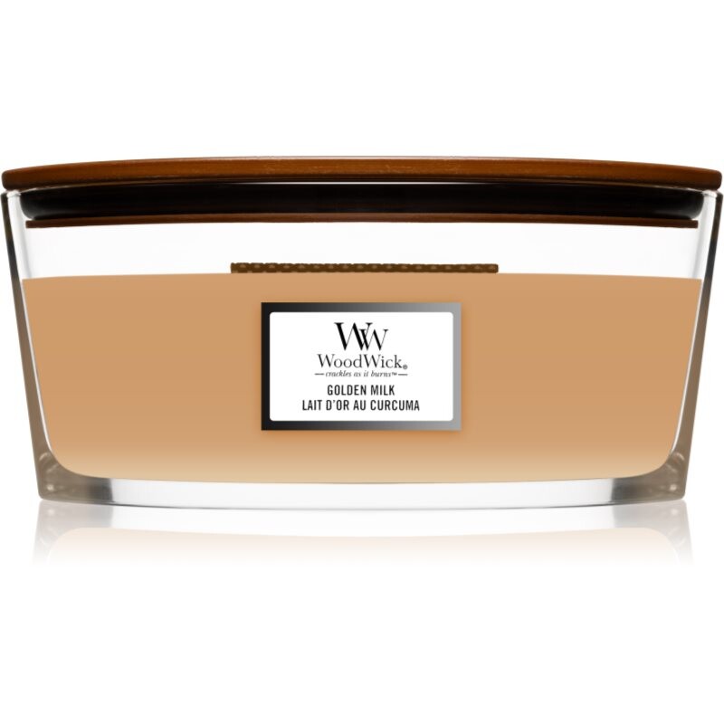Woodwick Golden Milk vonná sviečka s dreveným knotom (hearthwick) 453.6 g