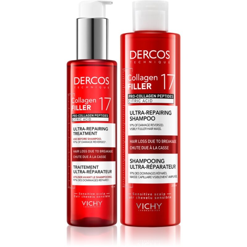 Vichy Dercos Collagen Filler 17 sada pre slabé vlasy s tendenciou vypadávať
