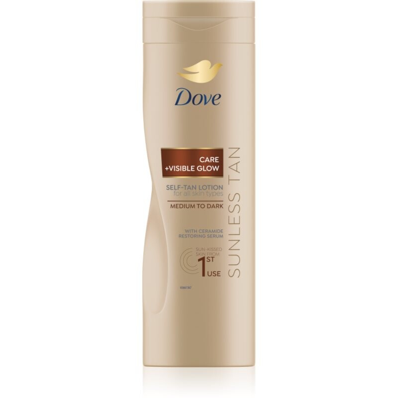 Dove Care&Glow Sunless Tan samoopalovacie mlieko odtieň Dark 400 ml