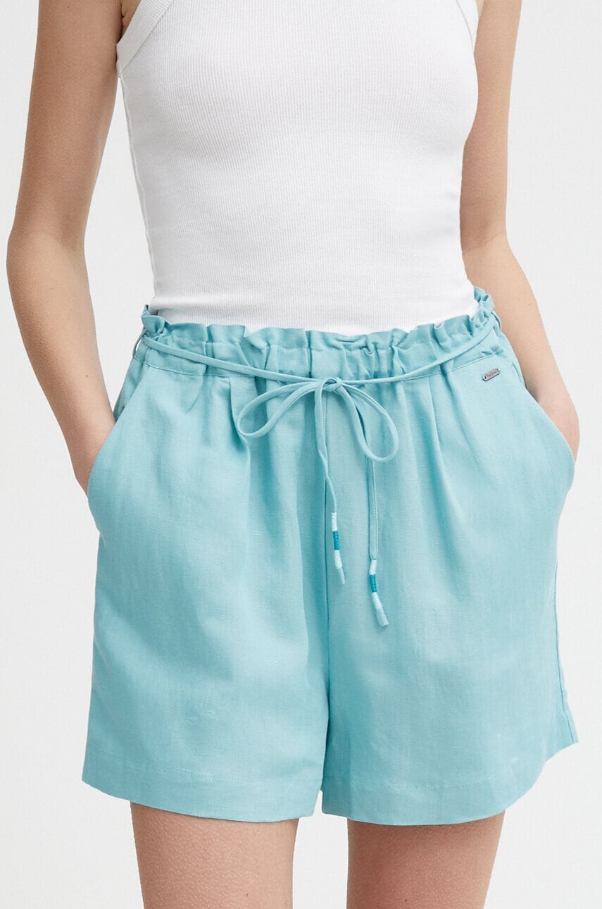 Pepe Jeans Ľanové šortky Pepe Jeans MARTA
