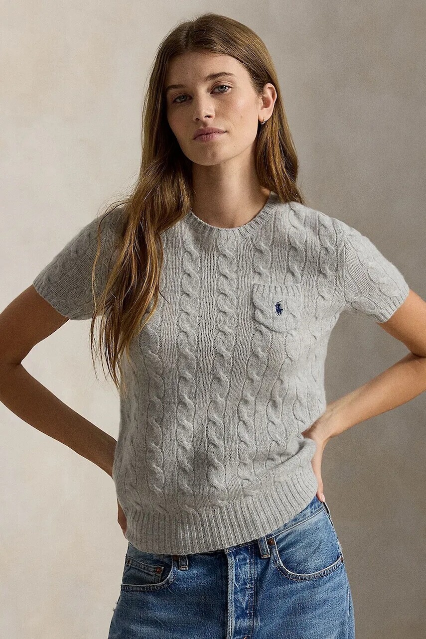Polo Ralph Lauren sveter s krátkym rukávom dámsky vlnený