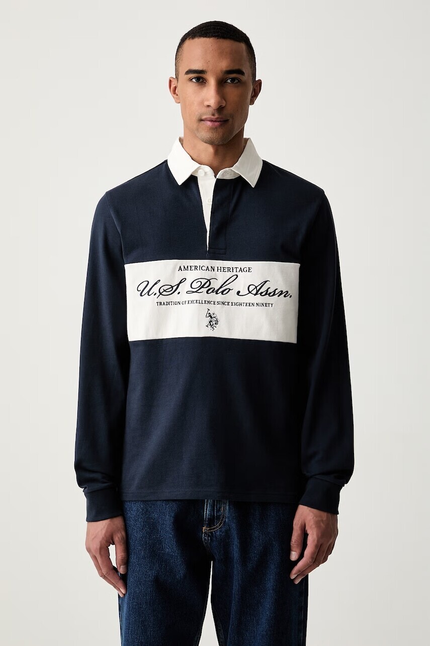 U.S. Polo Assn. mikina pánska bavlnená PREMIUM EMBROIDERY GRAPHIC RUGBY