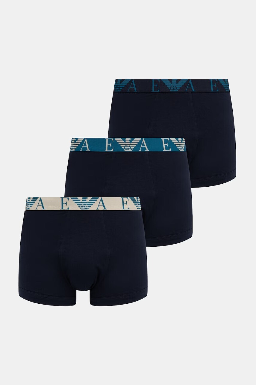 Emporio Armani Underwear priliehavé boxerky pánske bavlnené s elastanom 3-pak