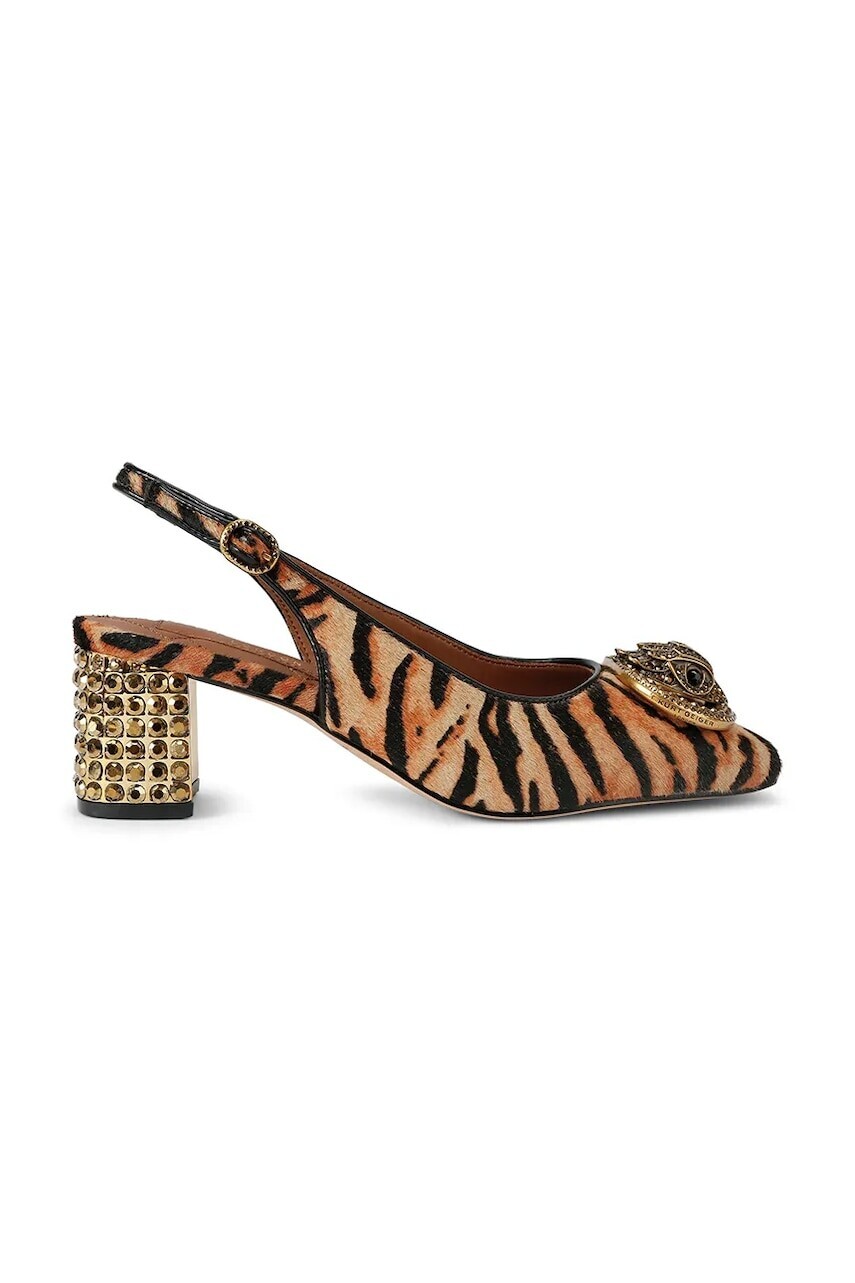 Kurt Geiger London lodičky s otvorenou pätou kožené Chelsea Block Slingback