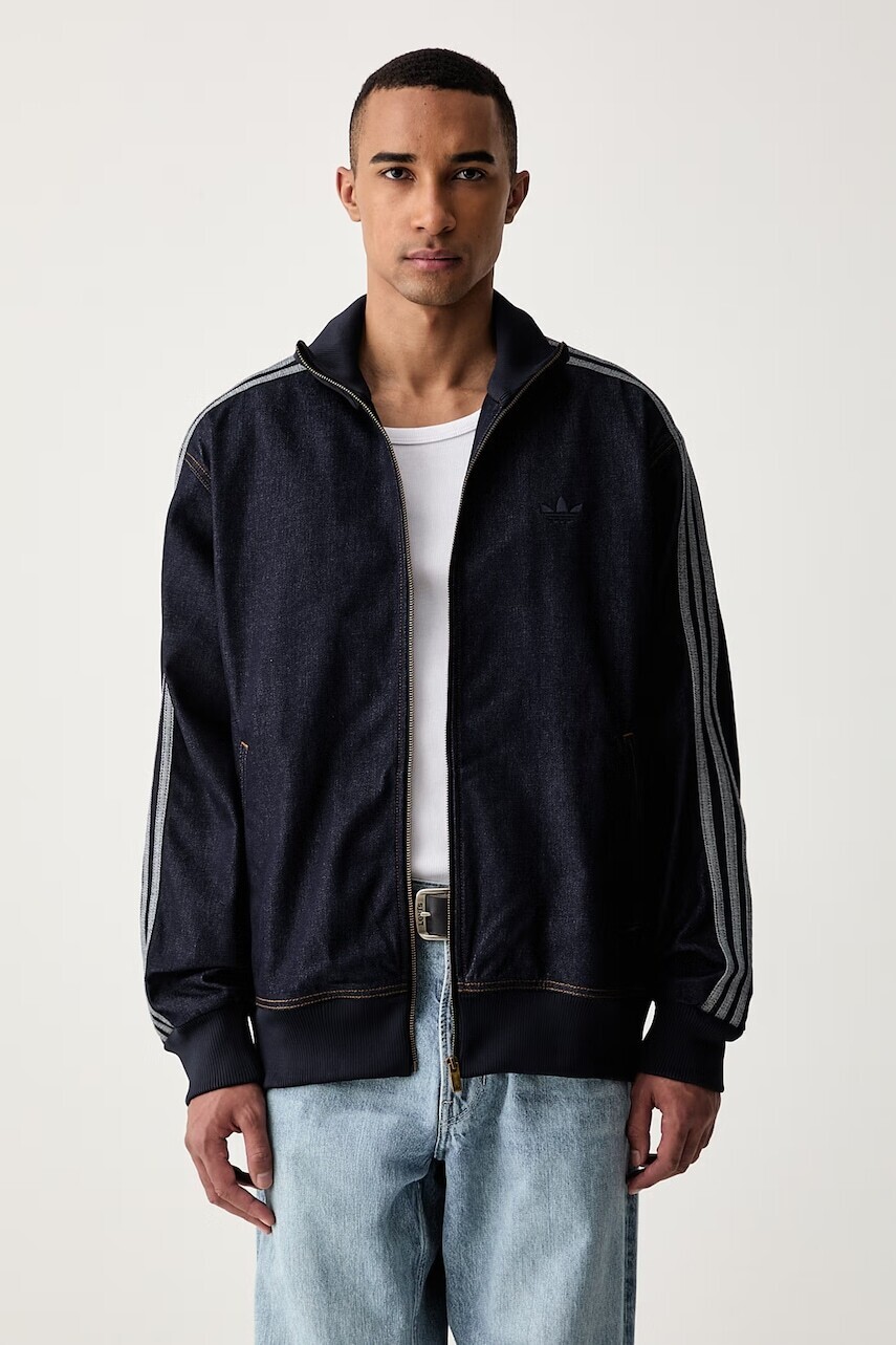 adidas Originals bunda pánska rifľová Firebird Adicolor Raw Denim