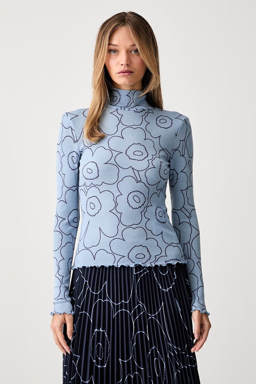 Marimekko tričko s dlhým rukávom dámske vlnené