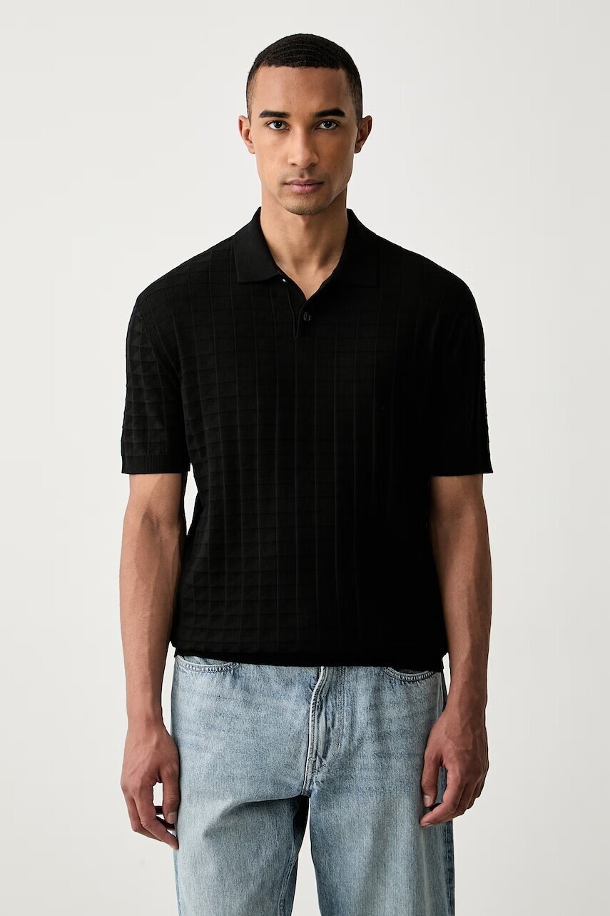 Armani Exchange úpletové polo tričko pánske s viskózou