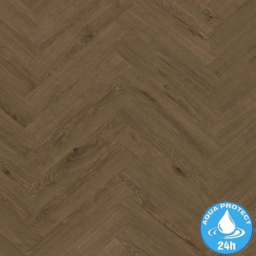 Laminátová podlaha vodeodolná Dub Dark Montana 8mm AC5 Herringbone K849
