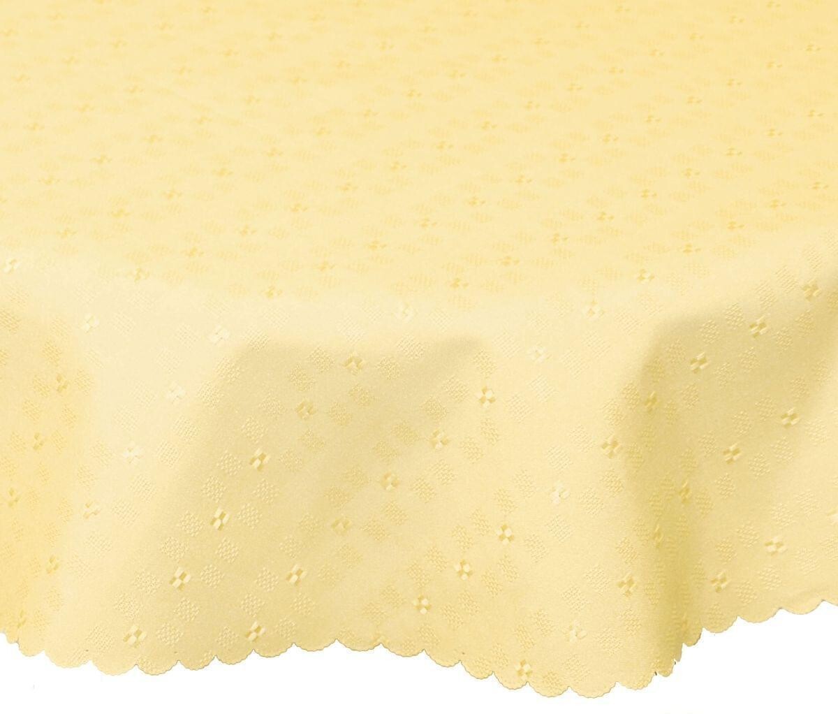 Obrus s nešpinivou úpravou, Štvorčeky, okrúhly banánový pr. 90 cm