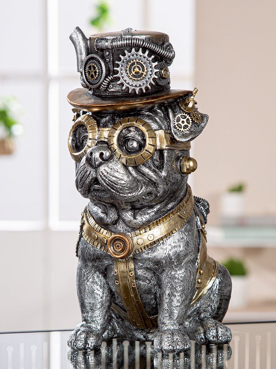 Figúrka mopsa Steampunk Mops, 26 cm
