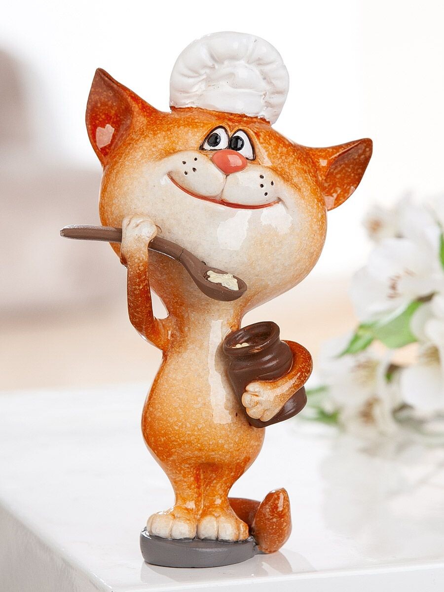 Figúrka mačky s motívom varenia Koch, 15 cm
