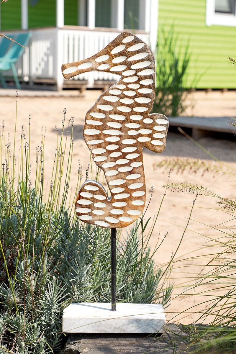 Stojan s morským koníkom z mangového dreva Seahorse, 50 cm