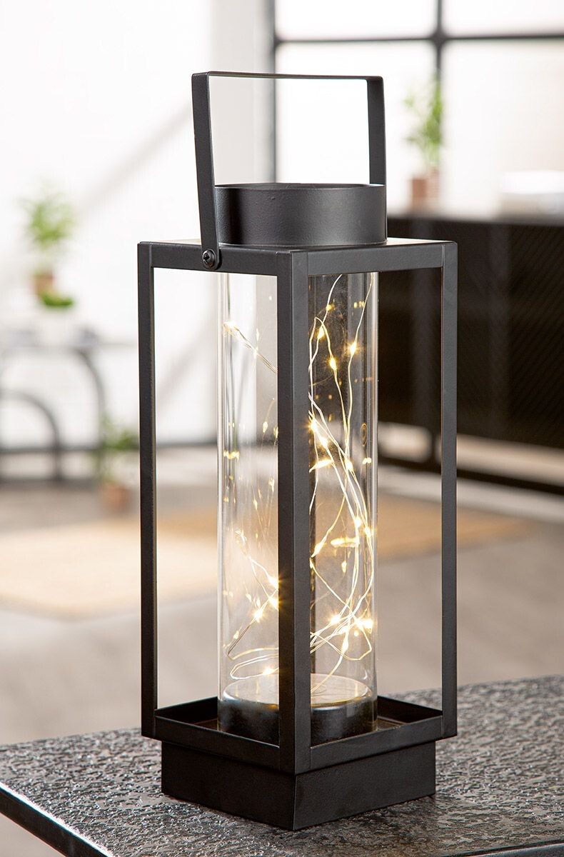 LED kovová obdĺžniková lampa Luna, 30 cm