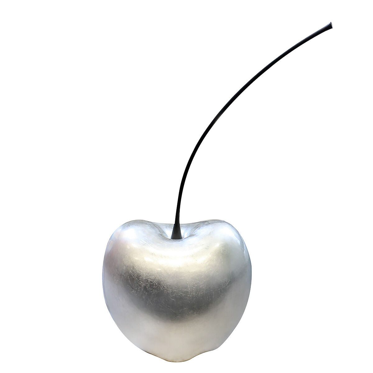 Dekoratívna keramická čerešňa Celebration, strieborná, 42 cm