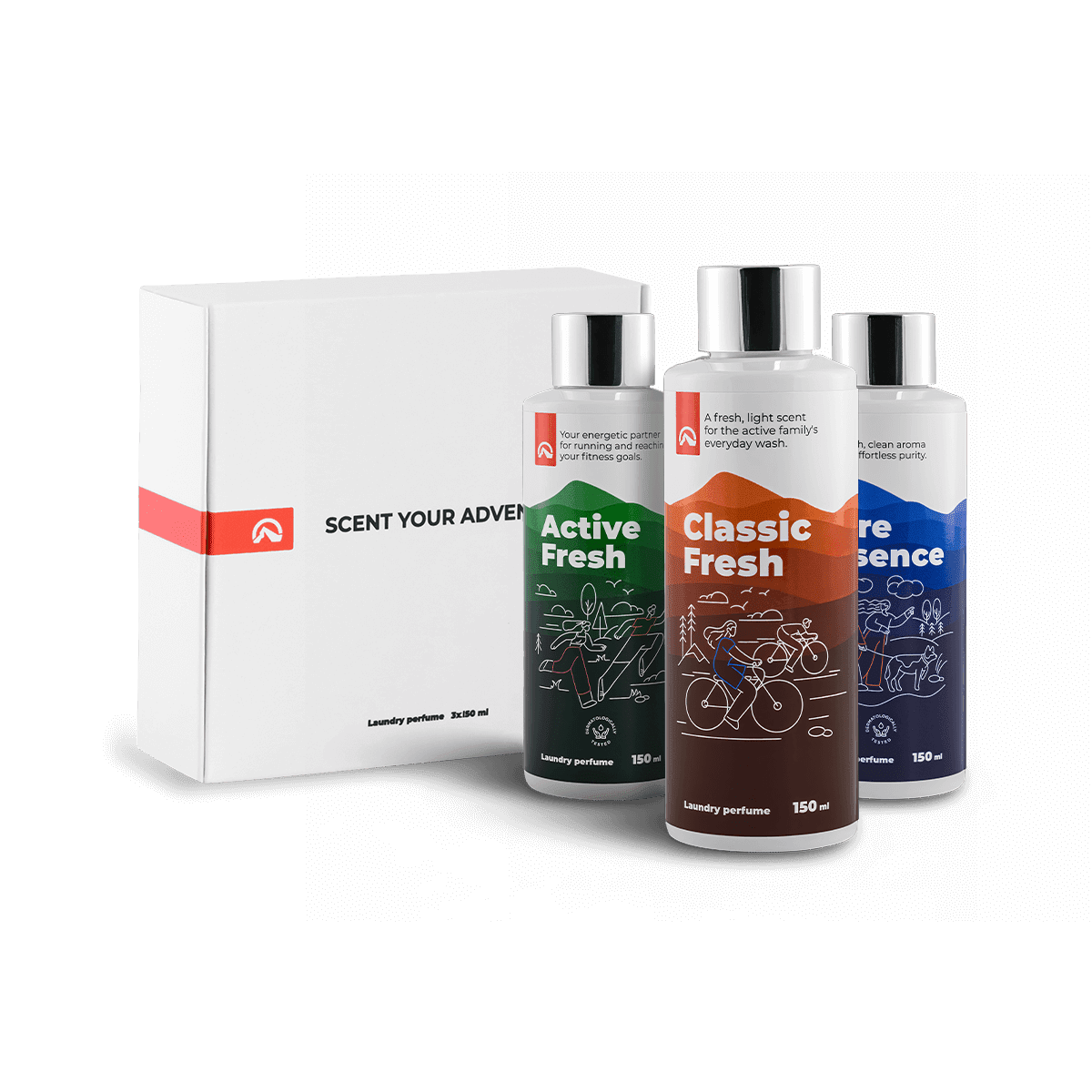 Northfinder Darčeková sada 3 parfémov na pranie 150 ml: ACTIVE FRESH + CLASSIC FRESH + PURE ESSENCE