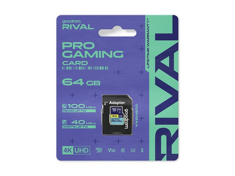 Pamäťová karta GOODRAM Rival microSD 64 GB V30 UHS-III s adaptérom