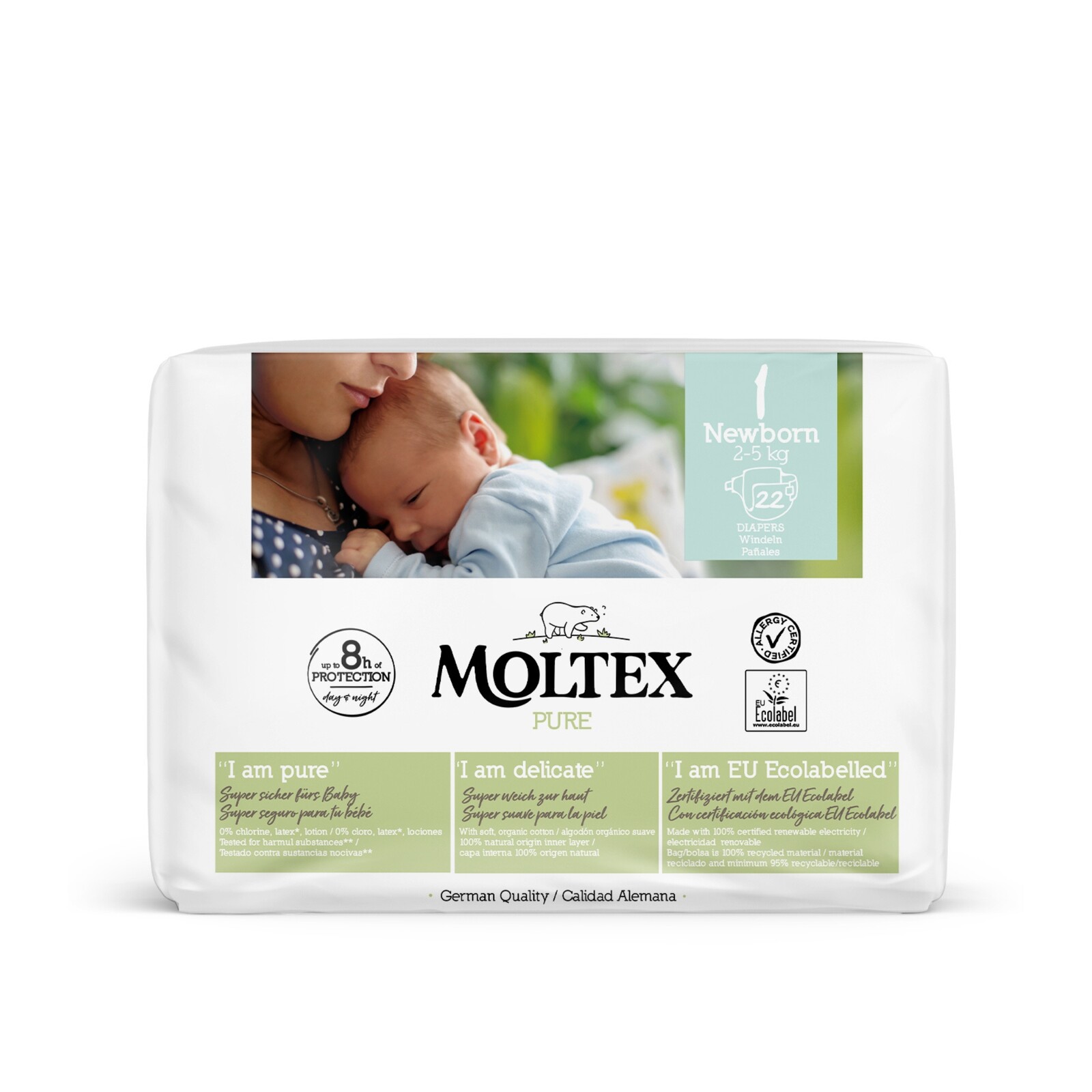 MOLTEX Plienky Pure Newborn 2-5 kg 22 ks