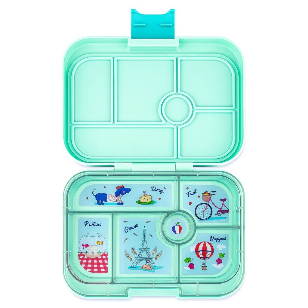 Box na obed ORIGINAL 6 625 ml, tyrkysová / Paríž, plast, Yumbox