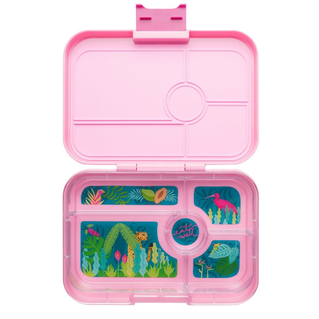Box na obed TAPAS XL 5 1 l, ružová / džungľa, plast, Yumbox