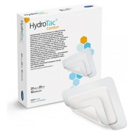 HYDROTAC Krytie na rany penové hydropolymérové impregnované gélom, 20 x 20 cm 3 ks