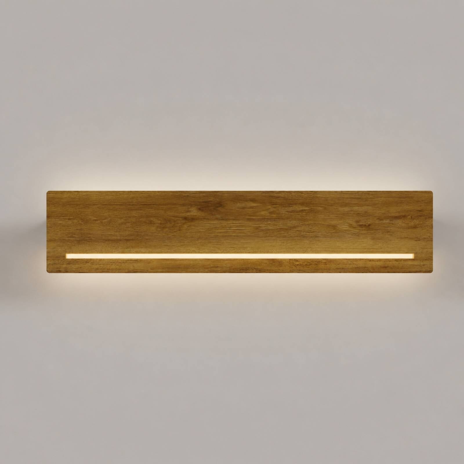 LED nástenné svetlo Mexico, šírka 20 cm, dub, drevo