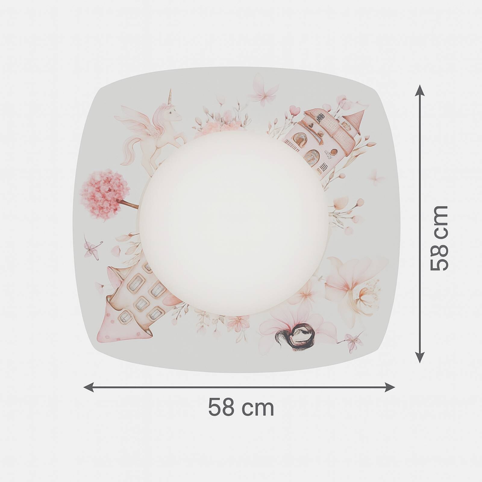 Stropné LED svetlo Feenwelt Starlight, biela/ružová, dĺžka 58 cm