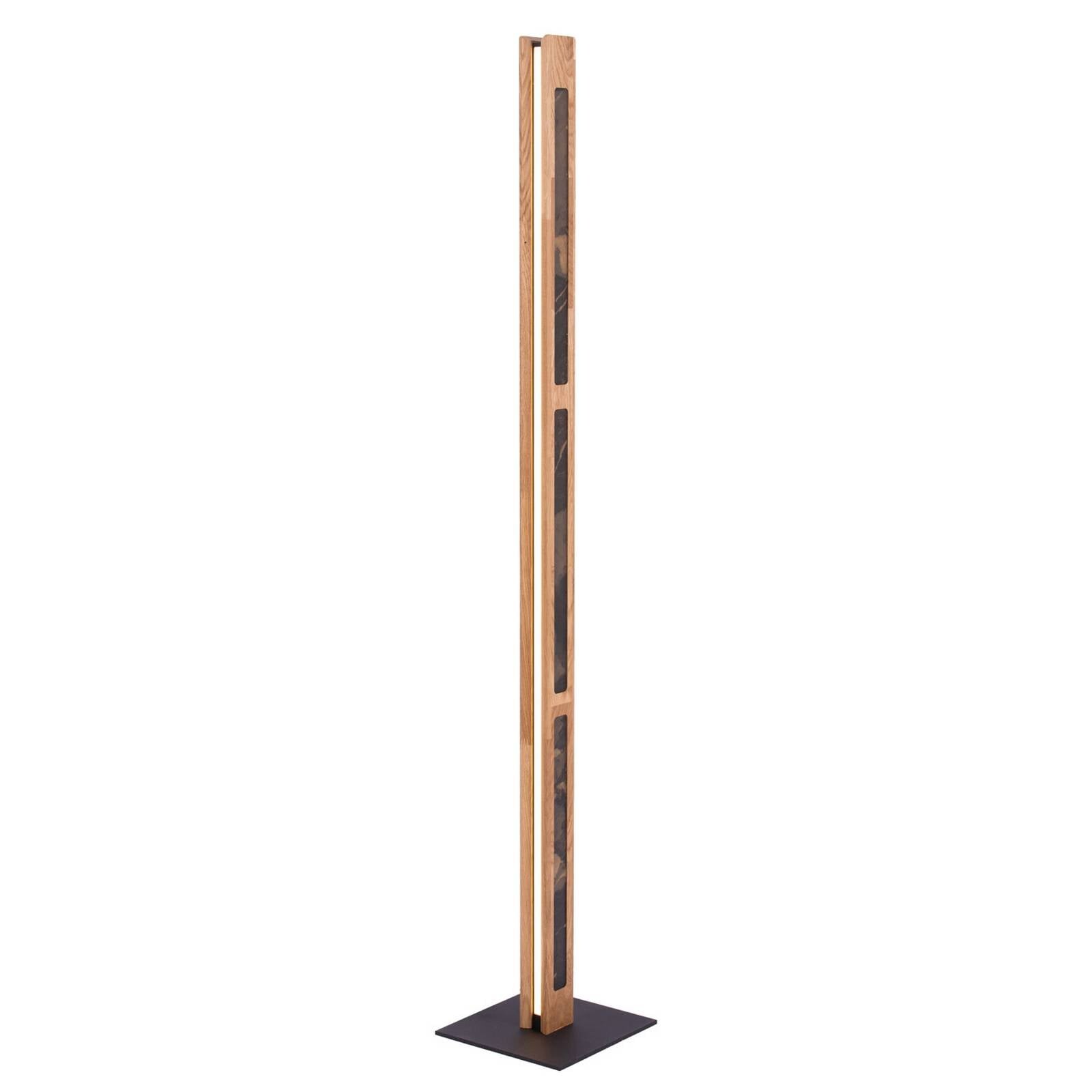 LED stojacia lampa Chile so 4 stranami, dub/farebná bridlica, 150 cm