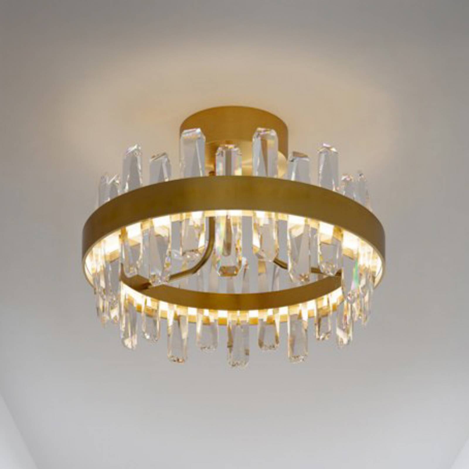 Stropné LED svetlo Triumph od Rydens, mosadz, číre, Ø 50 cm