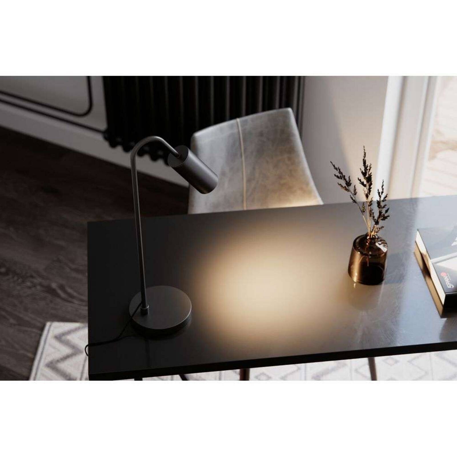 Stolová lampa Curve By Rydéns, matná čierna, kov, GU10