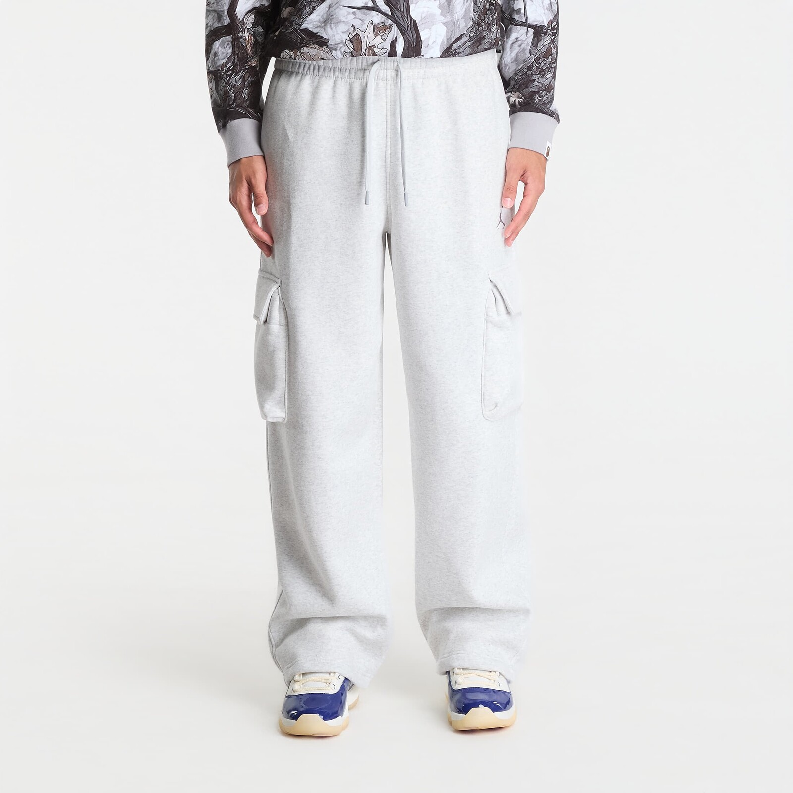 Tepláky Jordan Brooklyn Men's Oversized Fleece Cargo Pants Neutral Grey/ Htr/ Lt Smoke Grey XL