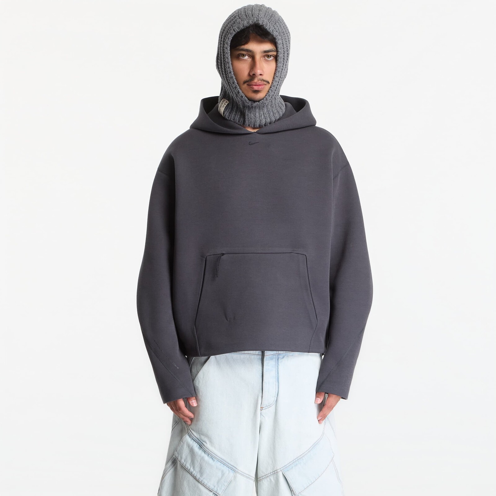 Mikina Nike Tech Men's Fleece Pullover Hoodie Anthracite/ Black S