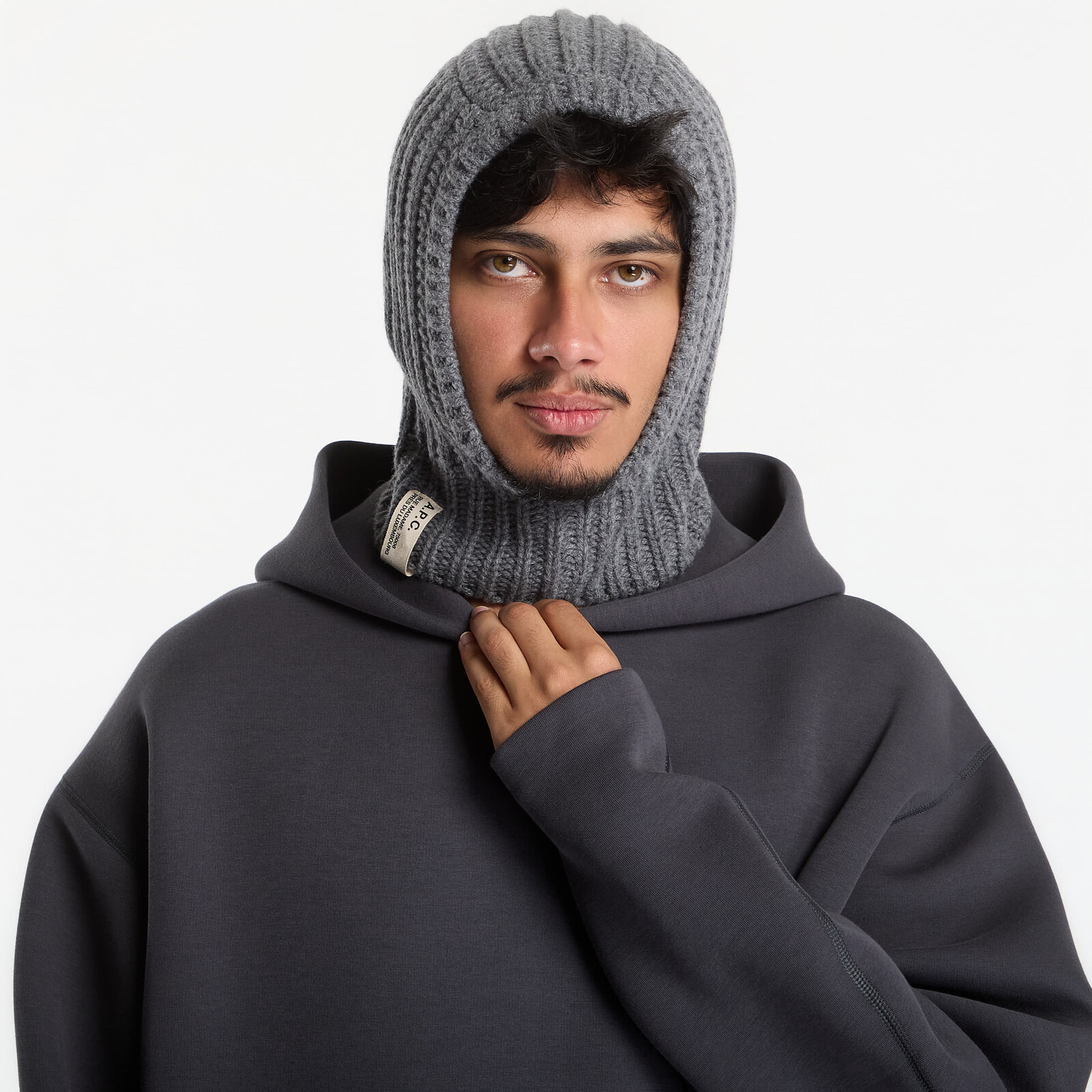Čiapka A.P.C. Alix Balaclava Anthracite XS-S