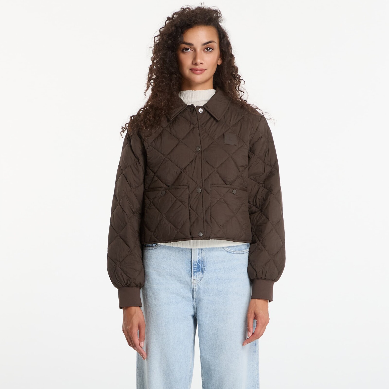 Bunda Calvin Klein Jeans Ulw Short Seasonal Quilted Liner Jacket Dark Coffee M