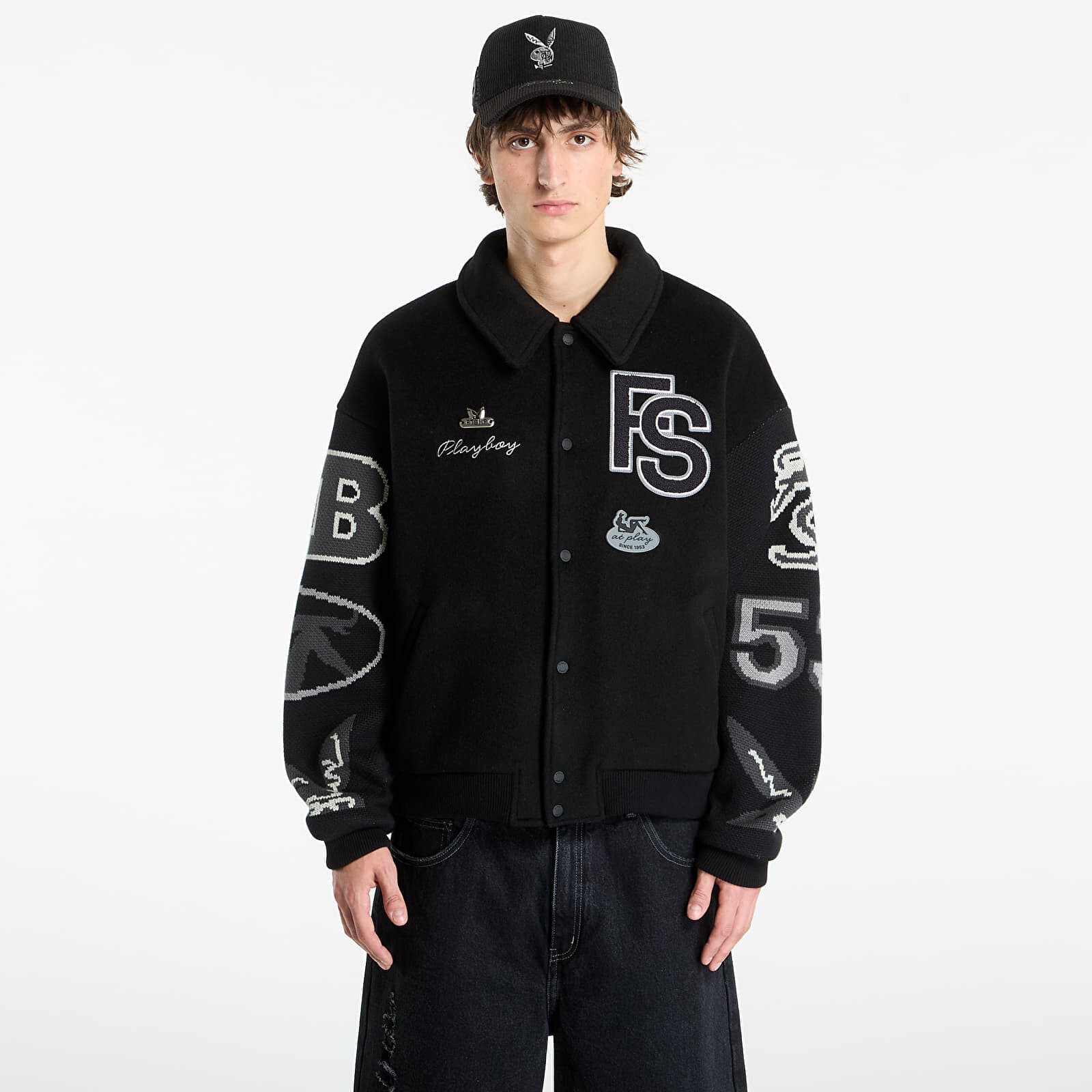 Bunda Playboy x FTSHP Varsity Jacket UNISEX Black C M