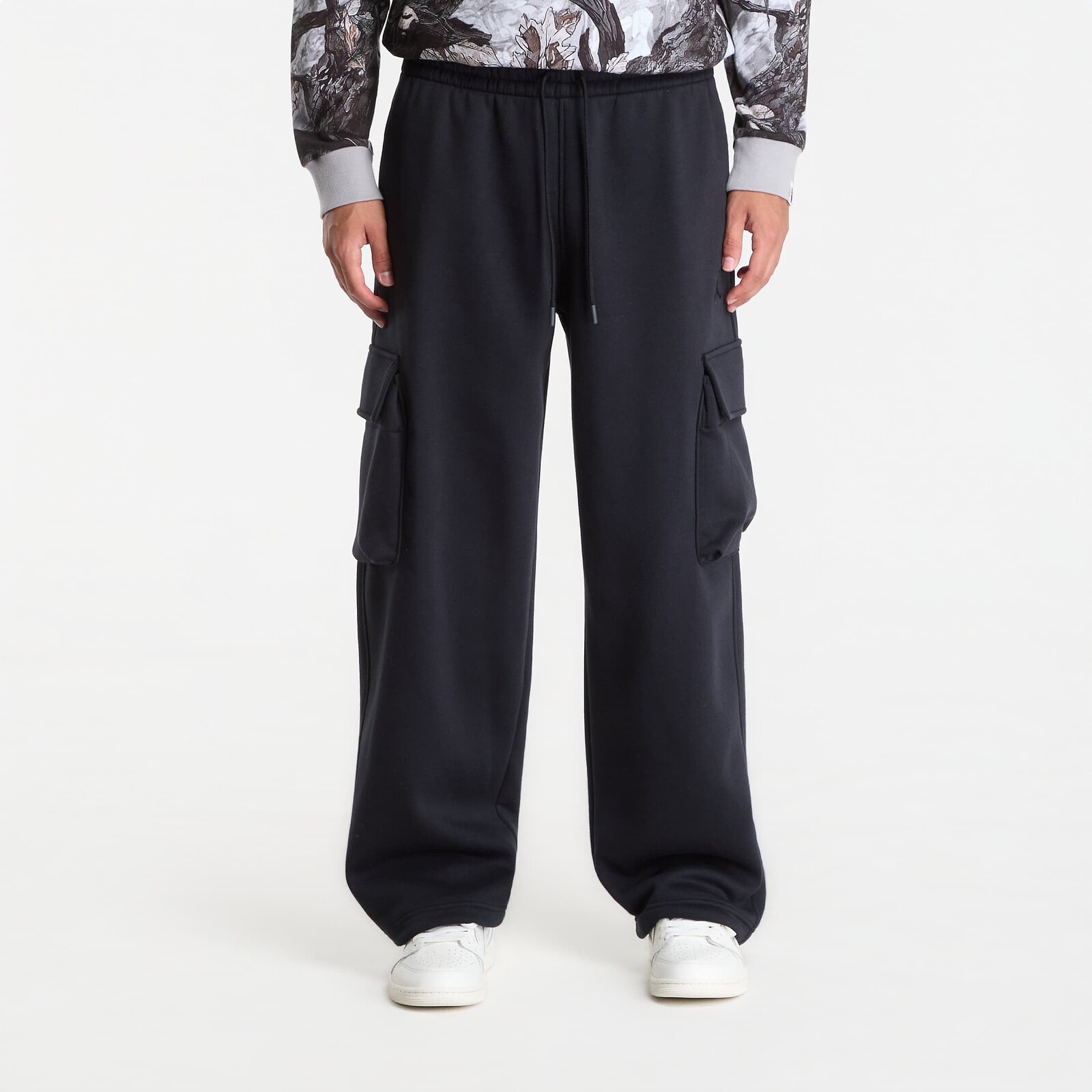 Tepláky Jordan Brooklyn Men's Oversized Fleece Cargo Pants Black/ Dk Smoke Grey S
