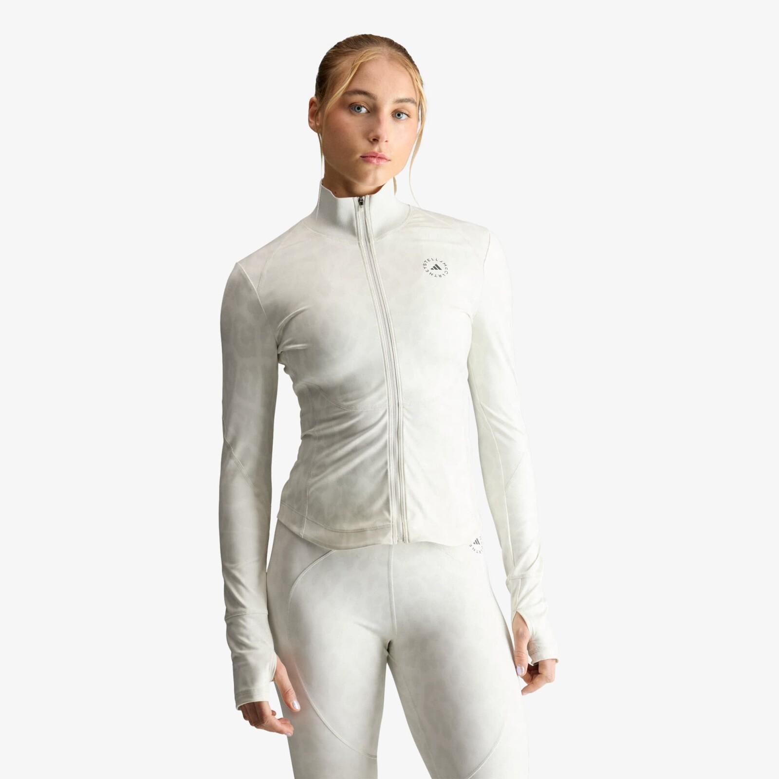 Mikina adidas by Stella McCartney Training Midlayer Printed Core White/ Orbit Grey L
