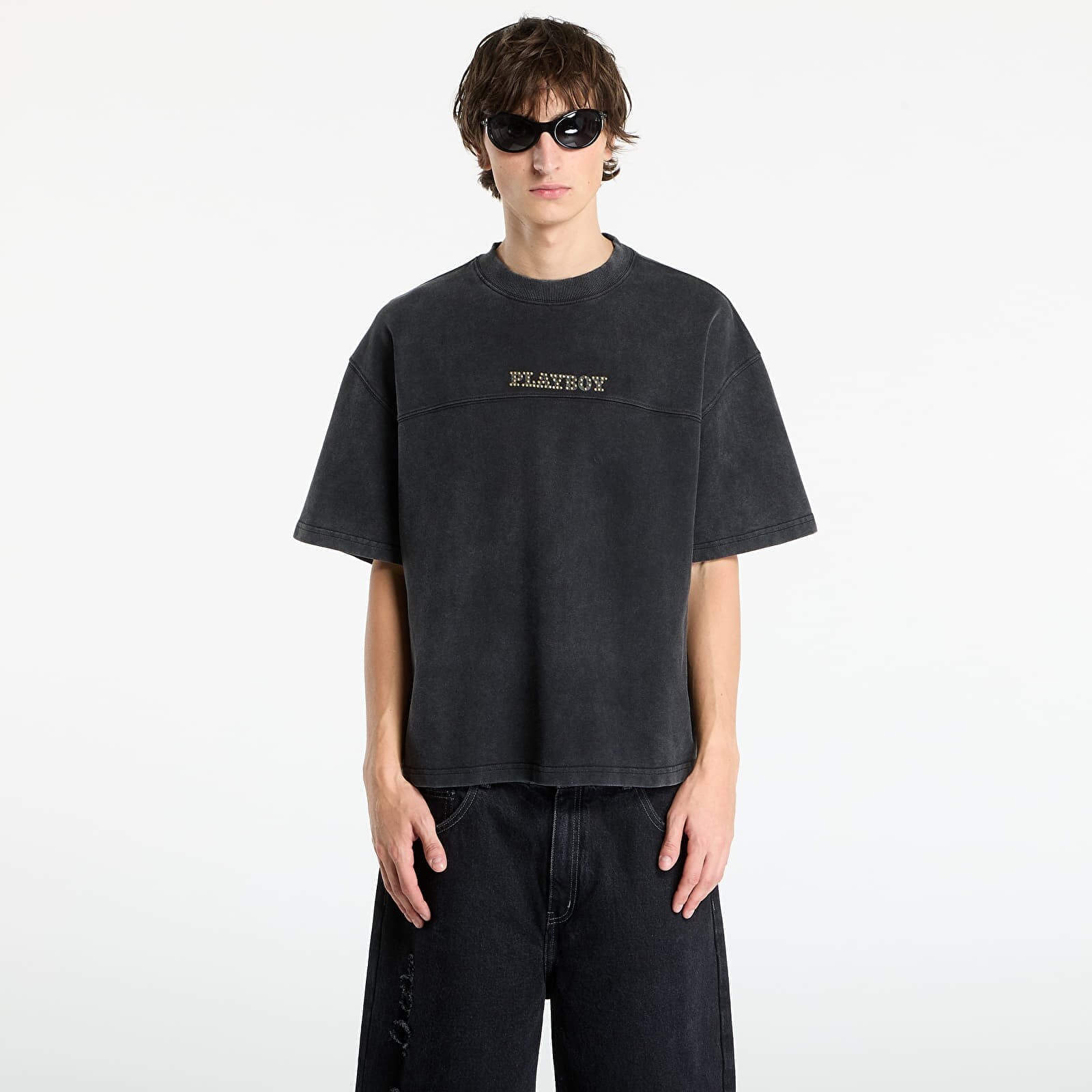 Tričko Playboy x FTSHP Washed Tee UNISEX Washed Black S