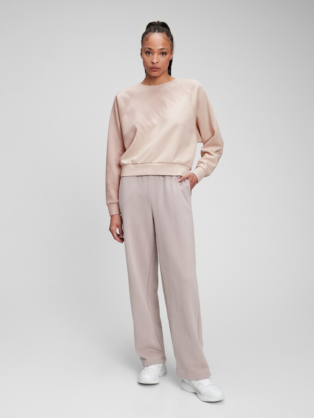 Smotanová dámska mikina raglan crop GAP